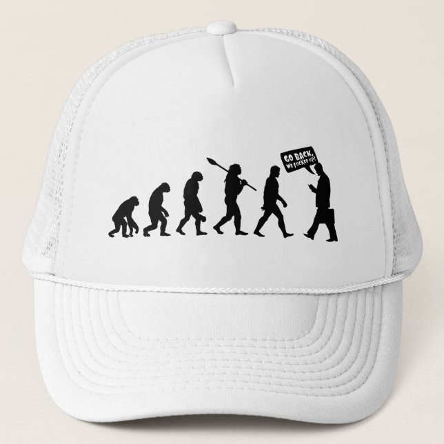  Evolution Irony Silhouette Trucker Hat (Front)
