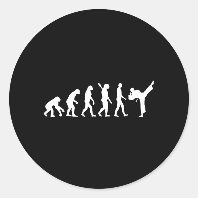 Evolution karate classic round sticker (Front)
