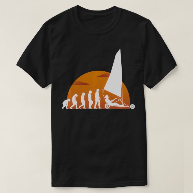 Evolution Land Sailing Dirtboating Sail Wagon Sand T-Shirt (Design Front)