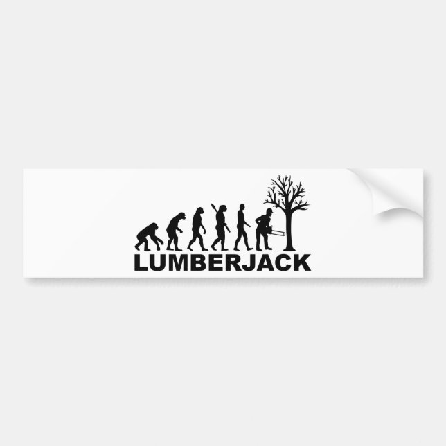 Evolution lumberjack bumper sticker (Front)