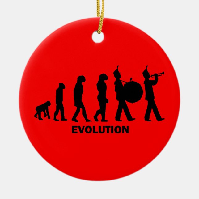 evolution marching band ceramic tree decoration (Front)