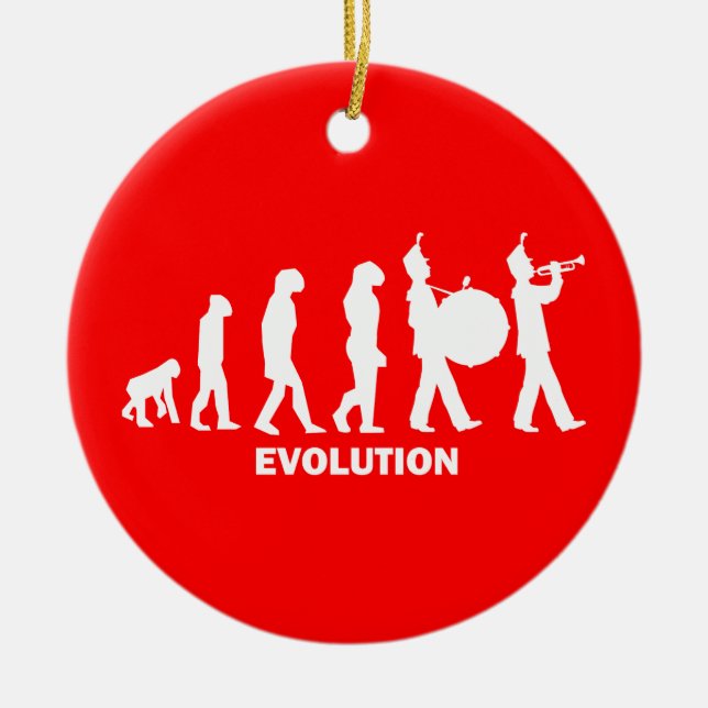 evolution marching band ceramic tree decoration (Front)