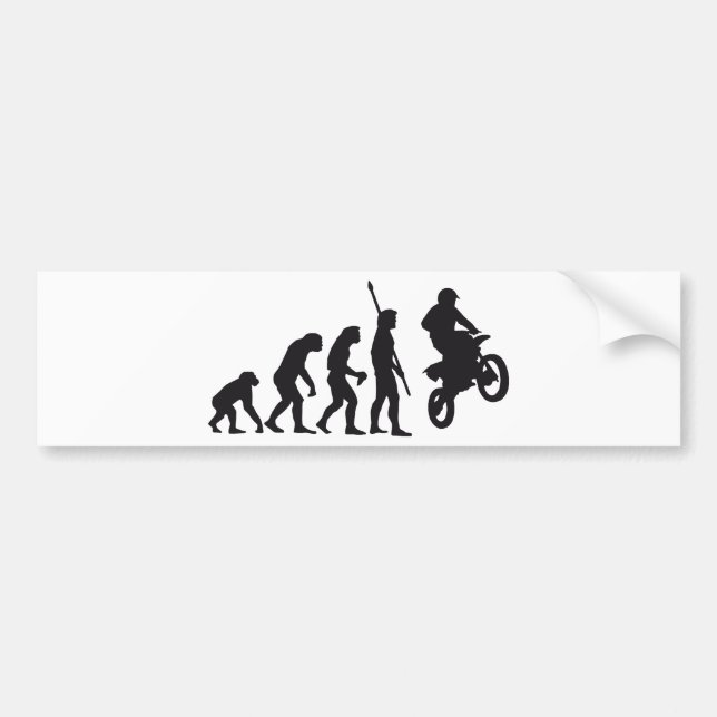 evolution motorbike bumper sticker (Front)