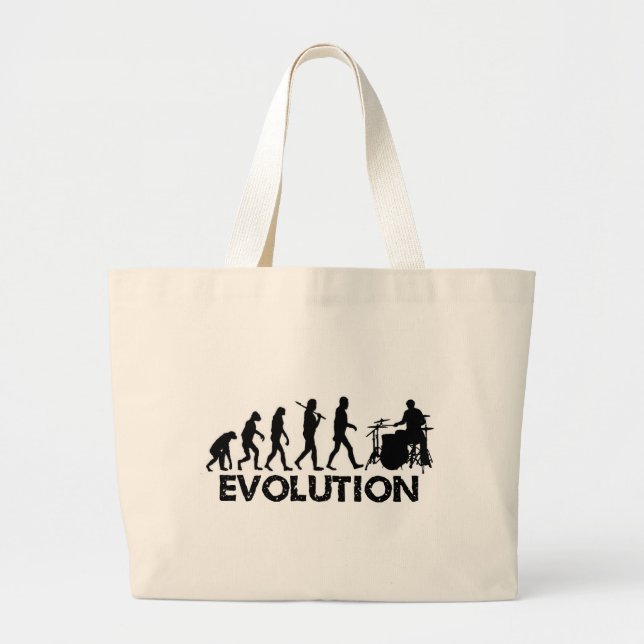 Evolution of a Drummer Large Tote Bag (Front)