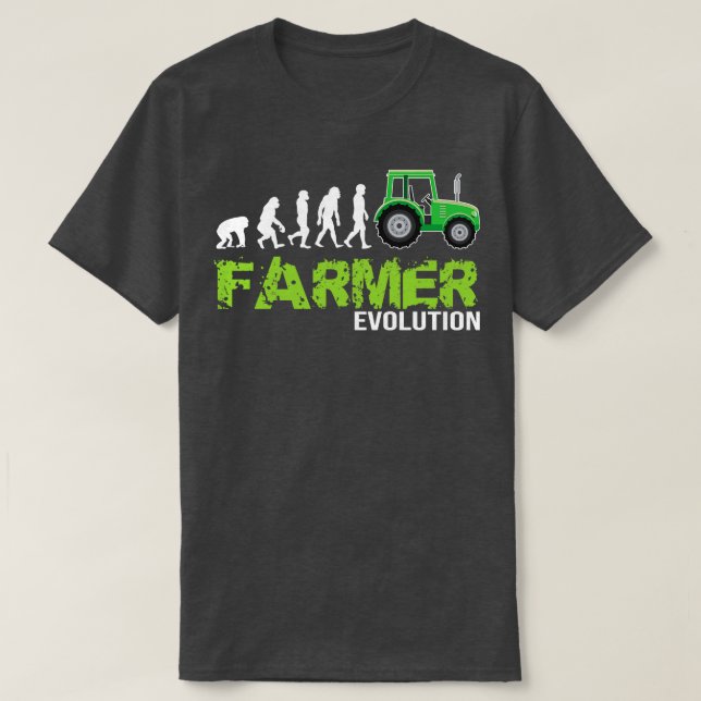 Evolution of a farmer Funny tractor farming gift T-Shirt (Design Front)