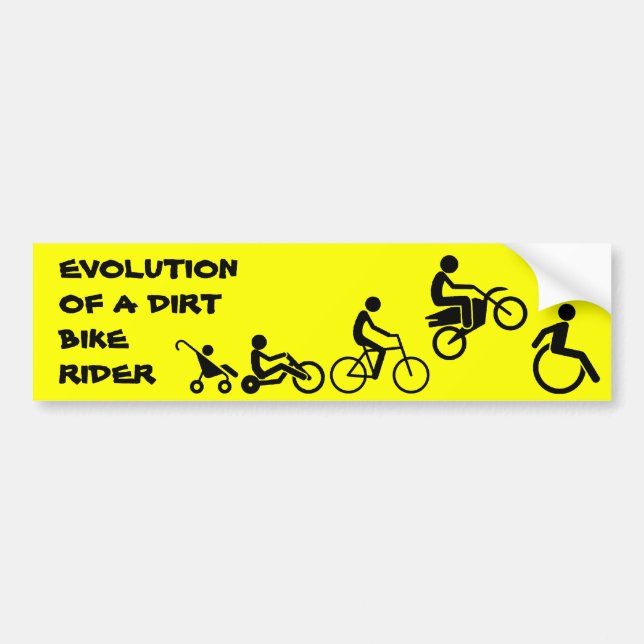 Evolution Of A Rider Dirt Bike Motocross Bumper St Sticker (Front)