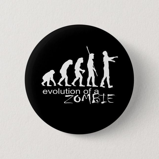 evolution of a zombie 6 cm round badge (Front)