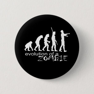 evolution of a zombie 6 cm round badge