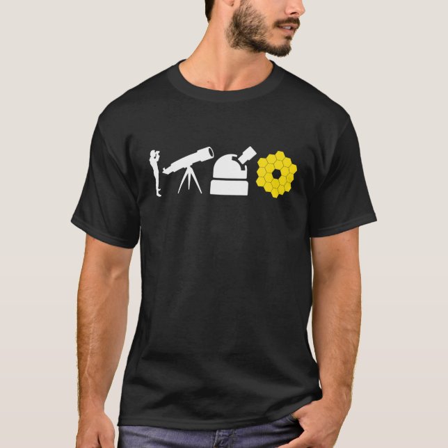 Evolution Of Astronomy Telescopes James Webb Space T-Shirt (Front)