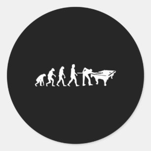 Evolution Of Billiards & Snooker - Funny Pool Classic Round Sticker