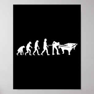 Evolution Of Billiards &amp; Snooker - Funny Pool  Poster