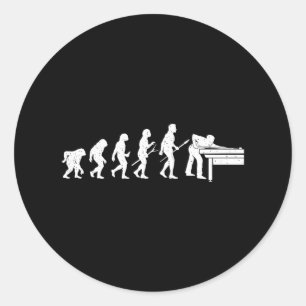 Evolution Of Billiards Game - Pool Player Sports L Classic Round Sticker