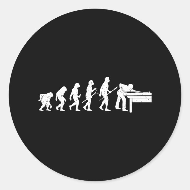 Evolution Of Billiards Game - Pool Player Sports L Classic Round Sticker (Front)