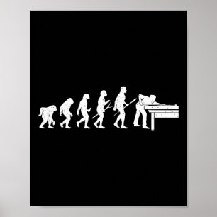 Evolution Of Billiards Game - Pool Player Sports L Poster