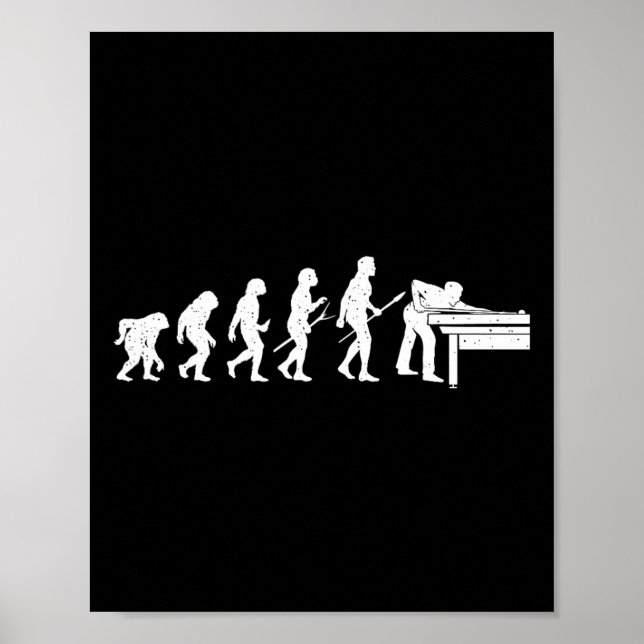 Evolution Of Billiards Game - Pool Player Sports L Poster (Front)