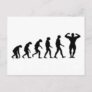 Evolution of Bodybuilding Postcard