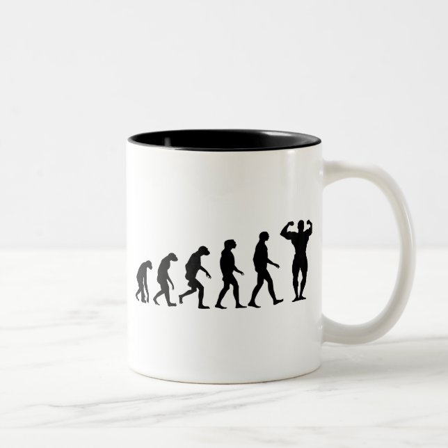 Evolution of Bodybuilding Two-Tone Coffee Mug (Right)