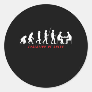 Evolution Of Chess Player Checkmate Board Pieces G Classic Round Sticker