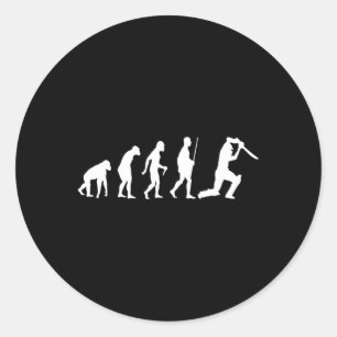 Evolution Of Cricket Sports Shirt American Cricket Classic Round Sticker