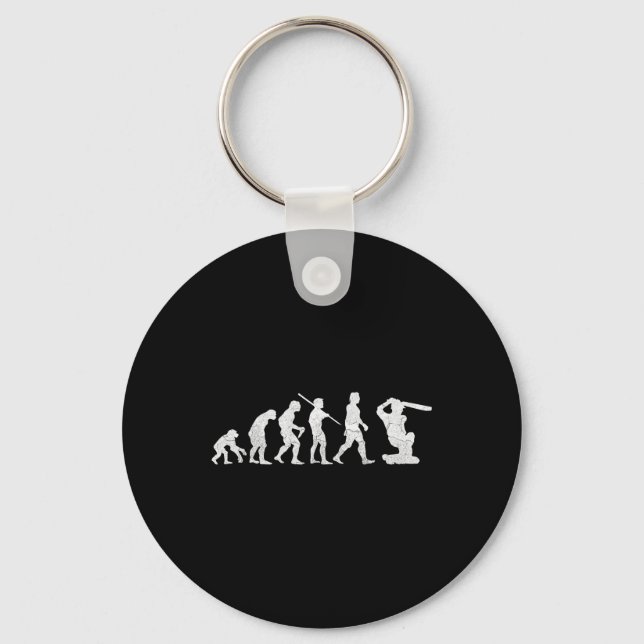 Evolution Of Cricket T Shirt Funny Clic World Gift Key Ring (Front)