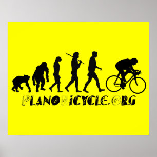 Evolution of Cycling Arty Logo Plano Texas Gear Poster