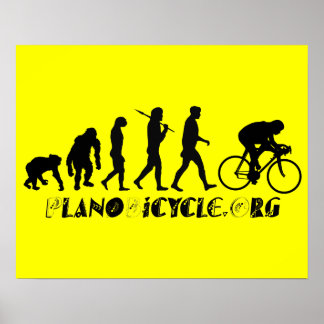 Evolution of Cycling Arty Logo Plano Texas Gear Poster