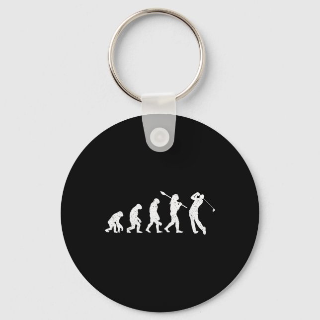 Evolution Of Golfer - Dad Grandpa Golfing Lover Go Key Ring (Front)