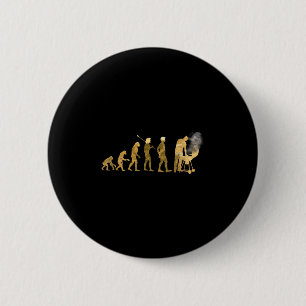 Evolution Of Grill Master Bbq Funny Grilling Famai 6 Cm Round Badge