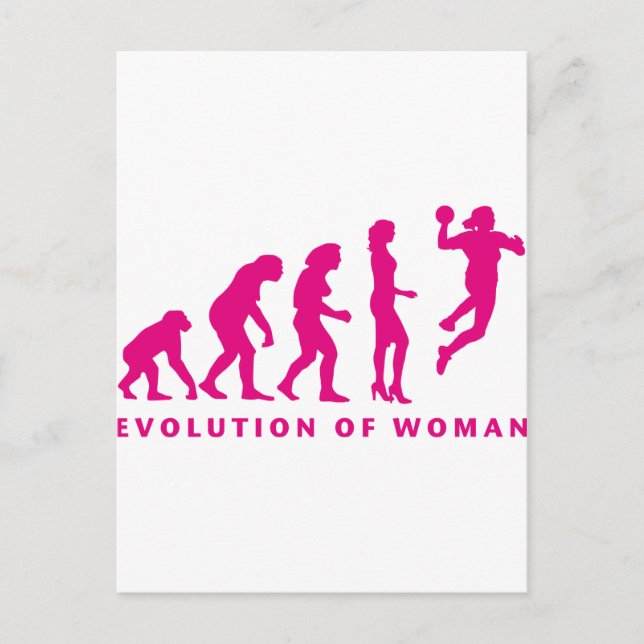 evolution of handball woman postcard (Front)