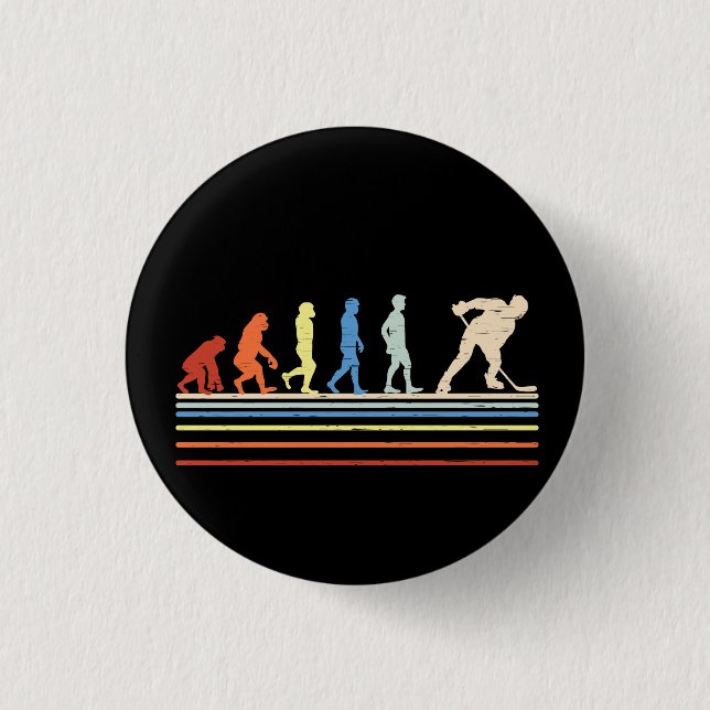 Evolution of Hockey 3 Cm Round Badge (Front)