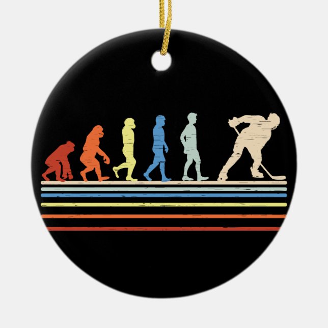 Evolution of Hockey Ceramic Ornament (Front)