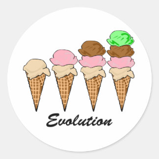 Evolution of Ice Cream Classic Round Sticker