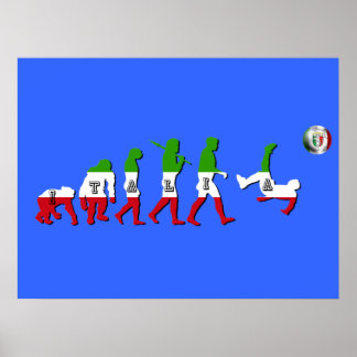 Evolution of Italian Football Italia Calcio gifts Poster