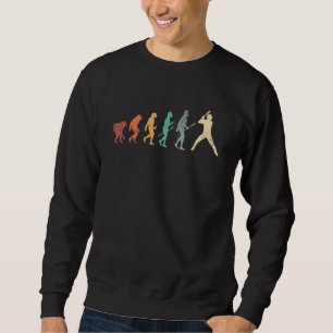 Evolution of Man Baseball  Vintage Retro Baseball  Sweatshirt