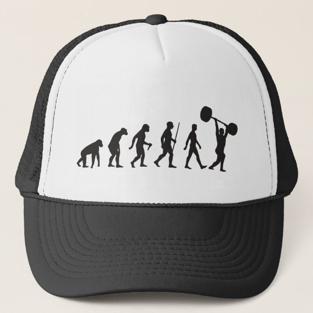 Evolution of Man - Bodybuilder Trucker Hat (Front)