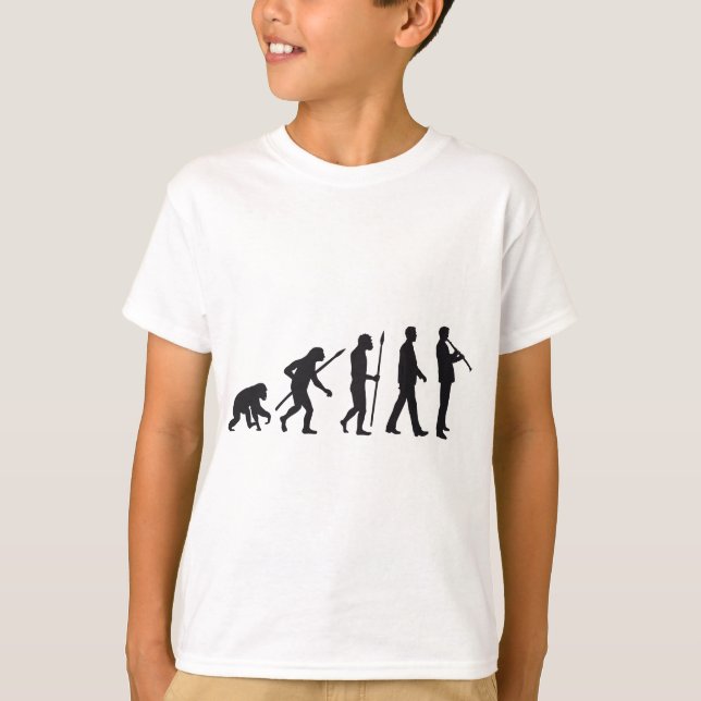evolution of man clarinet player T-Shirt (Front)