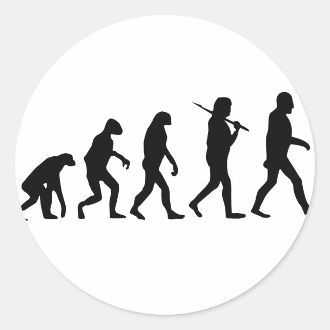 Evolution of Man Classic Round Sticker (Front)