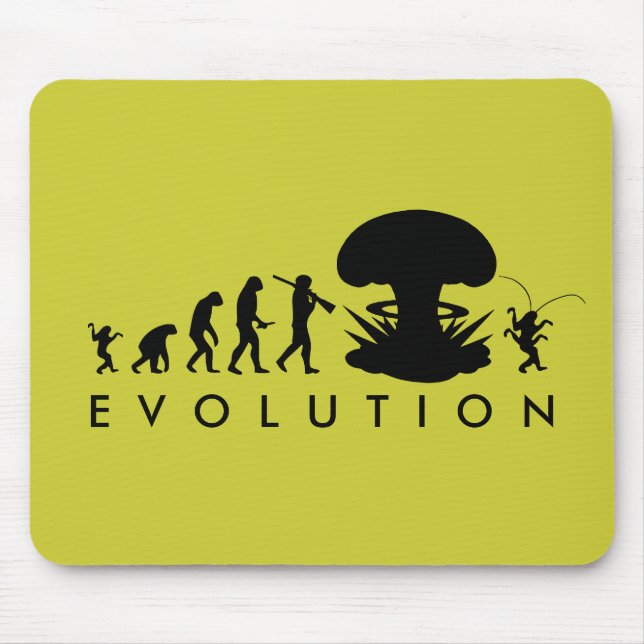 Evolution of Man & Cockroach Funny Evolution Chart Mouse Pad (Front)