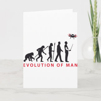 evolution of man controlling drone card