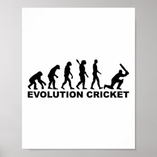 Evolution Of Man Cricket Shirt Poster