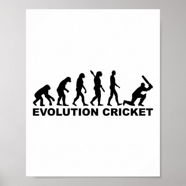 Evolution Of Man Cricket Shirt  Poster (Front)