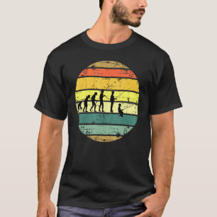 Evolution Of Man Fishing Funny Fishing Retro Sunse T-Shirt