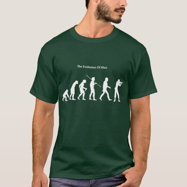 Evolution of Man (Green) Sattrical T-Shirt (Front)