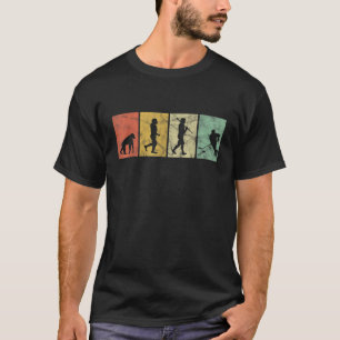 Evolution Of Man Ice Hockey Player Funny Retro Vin T-Shirt