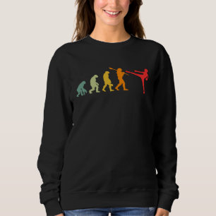 Evolution of Man Kickboxing Evolution Funny Retro Sweatshirt