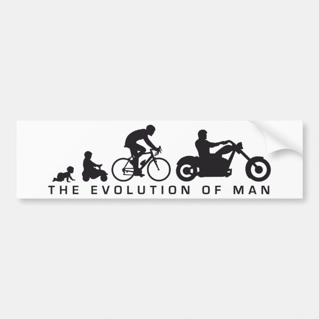 evolution of man motorcycle biker bumper sticker (Front)