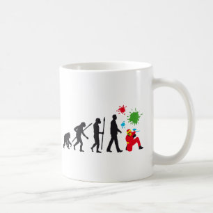 evolution of man paintball player coffee mug