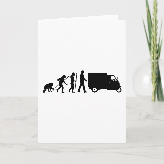 Evolution of man Piaggio Ape mini transport Card (Front)
