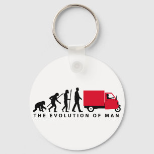 Evolution of man Piaggio Ape mini transport Key Ring
