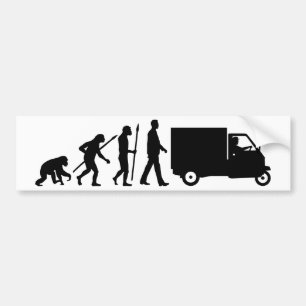 Evolution of man Piaggio Ape mini transporter Bumper Sticker